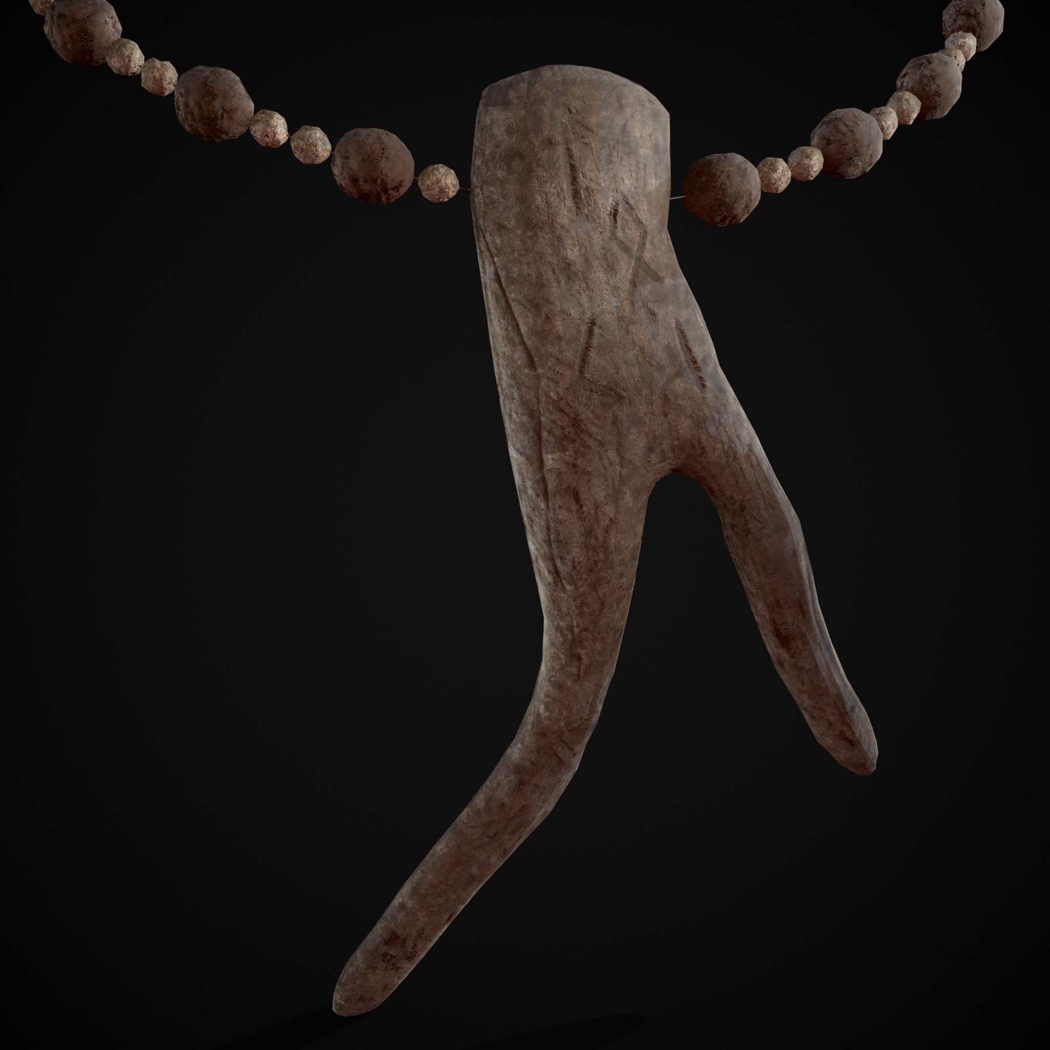 Antler Bead Necklace Low-poly 3D model_15