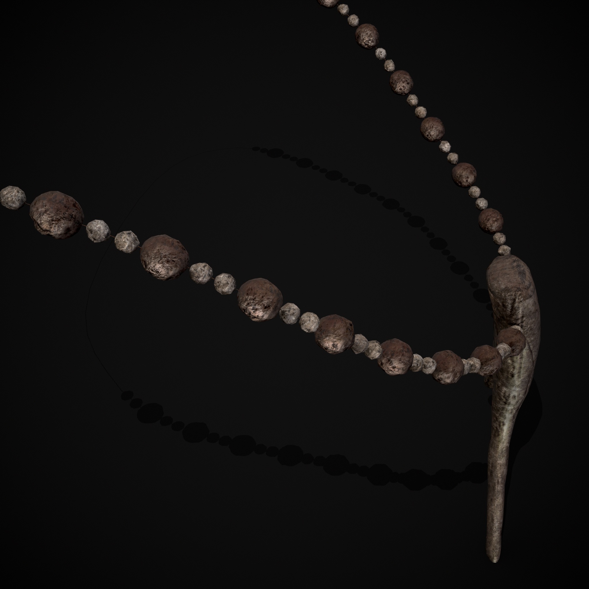 Antler Bead Necklace Low-poly 3D model_5