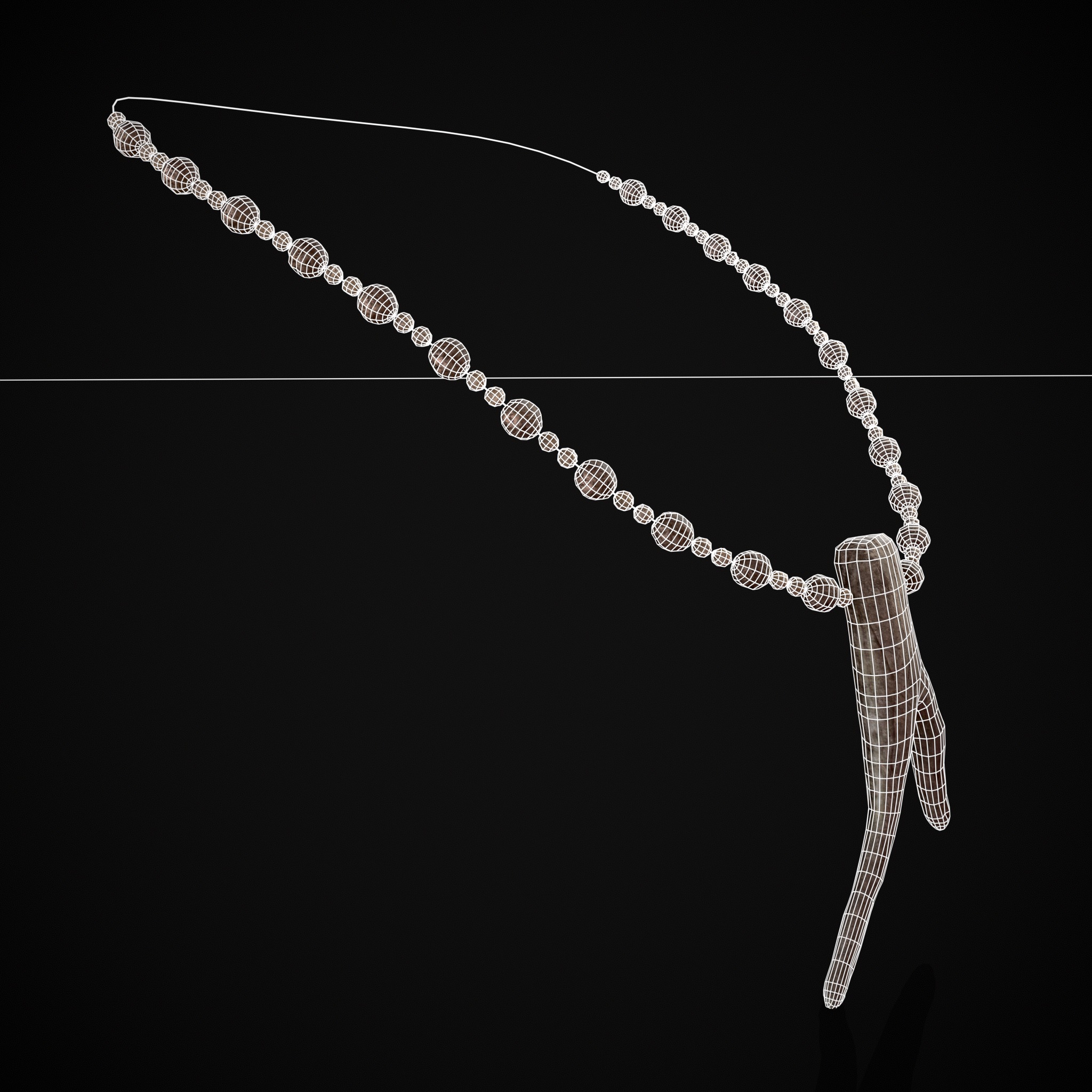 Antler Bead Necklace Low-poly 3D model_18
