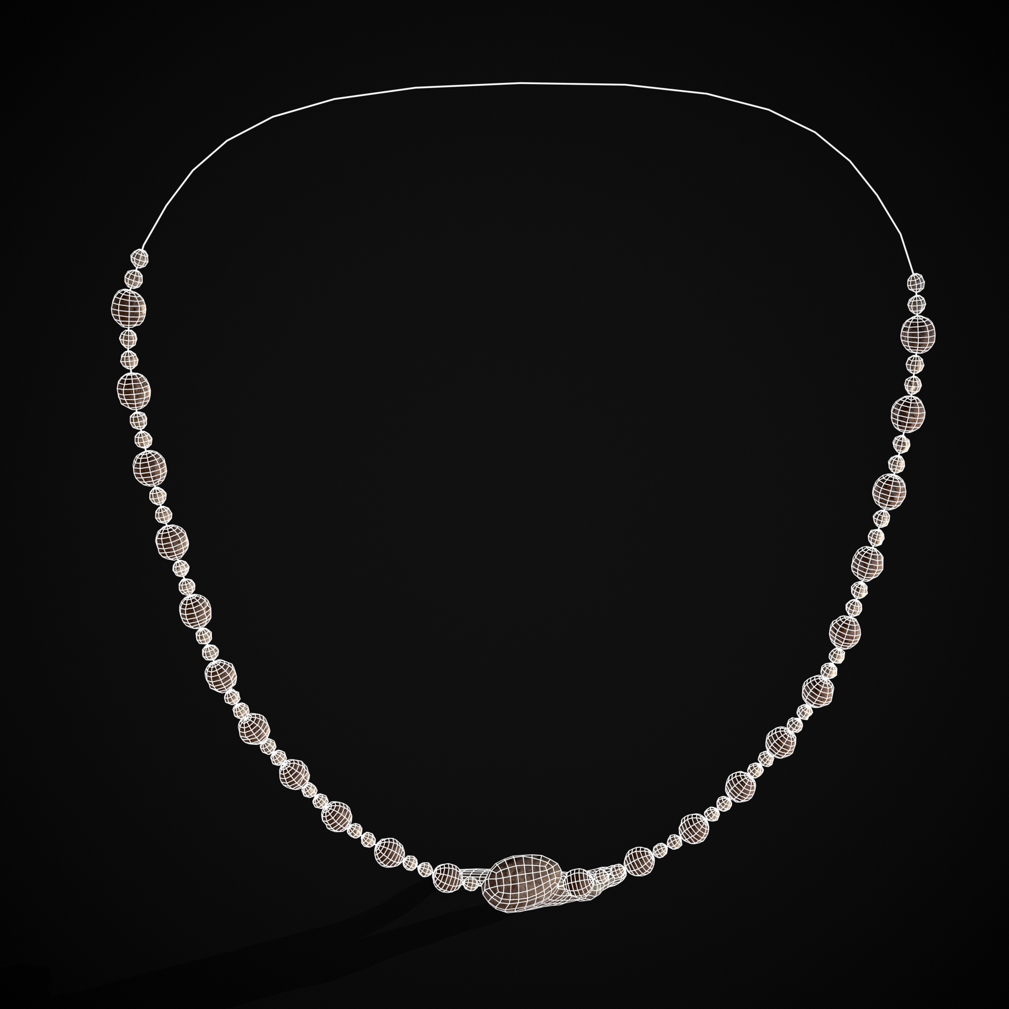 Antler Bead Necklace Low-poly 3D model_20