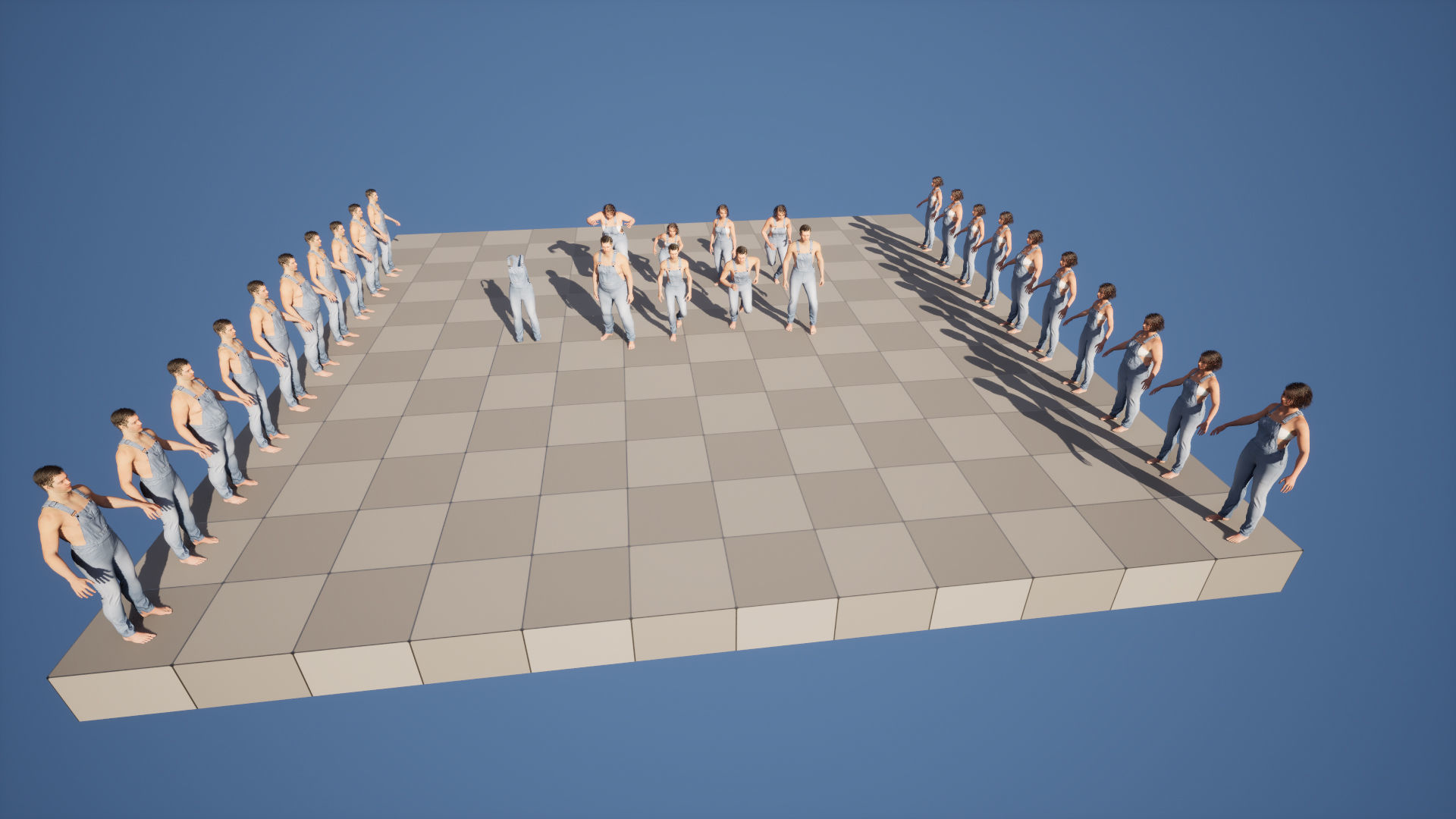 Denim Overalls 97 - All MH Bodies and UE5 Skeletons - Rigged Low-poly 3D model_5