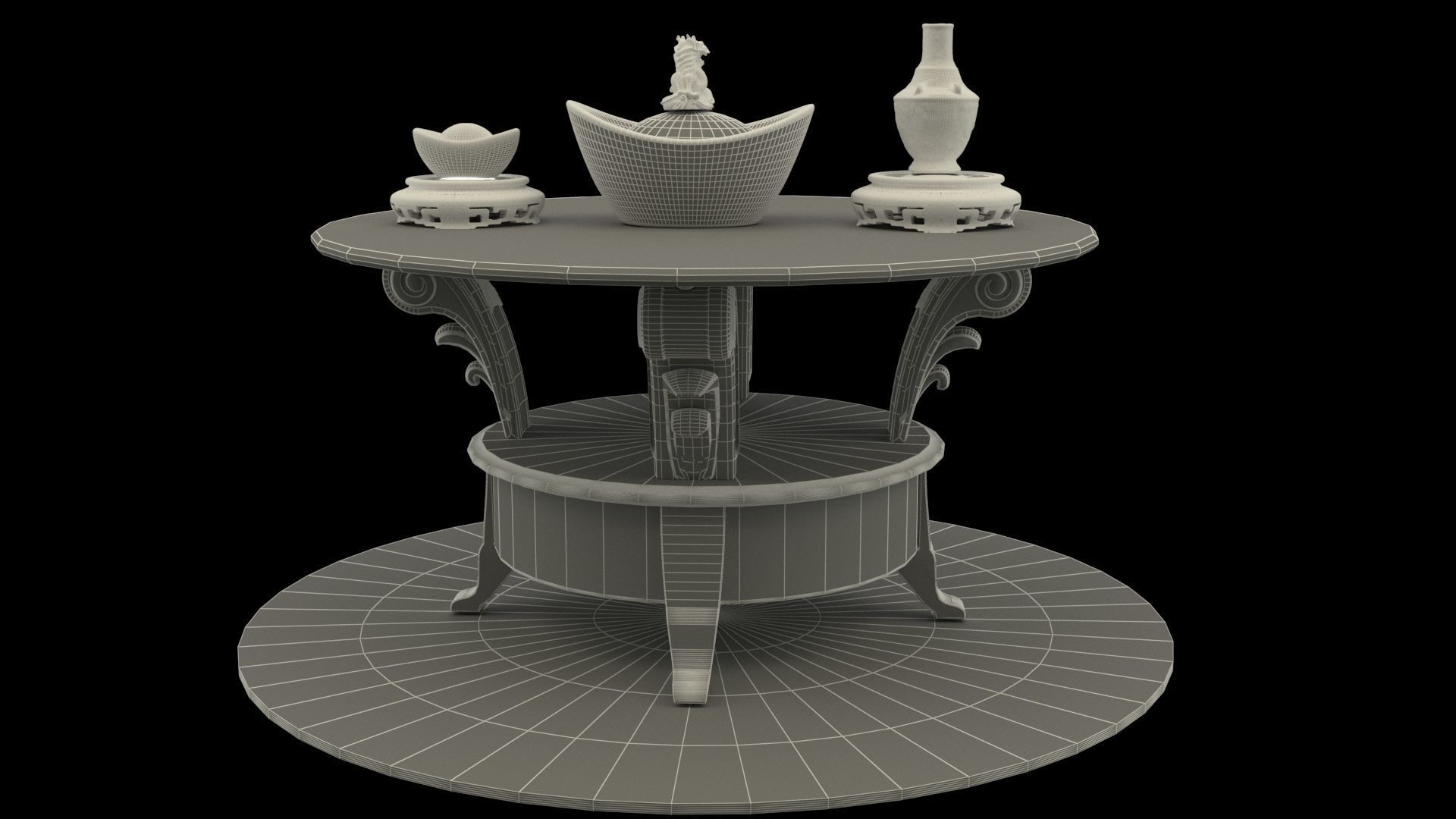 Chinese gold Ingot 3D model_7