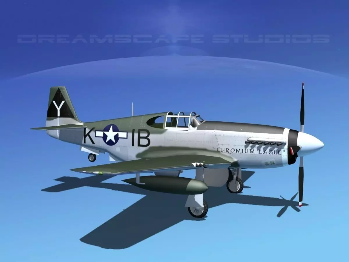 North American P-51B Mustang V02 3D model
