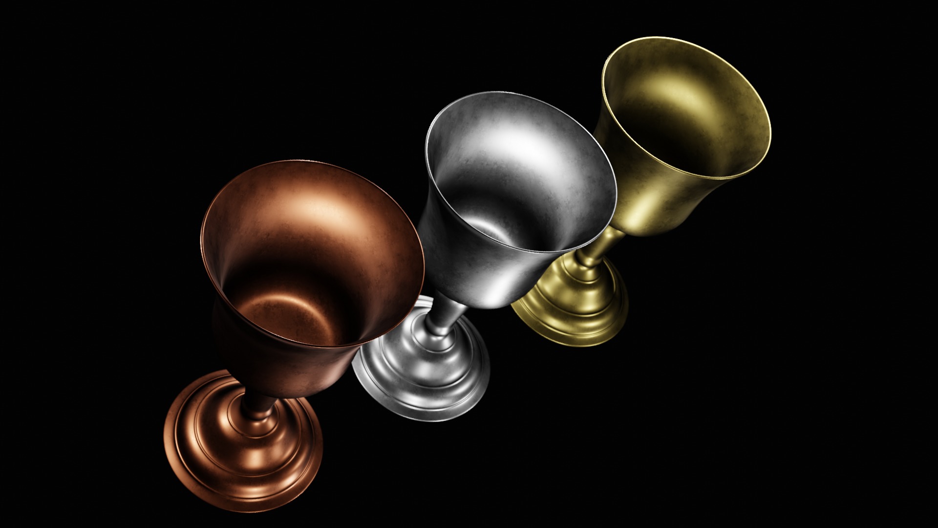 Goblets Low-poly 3D model_3