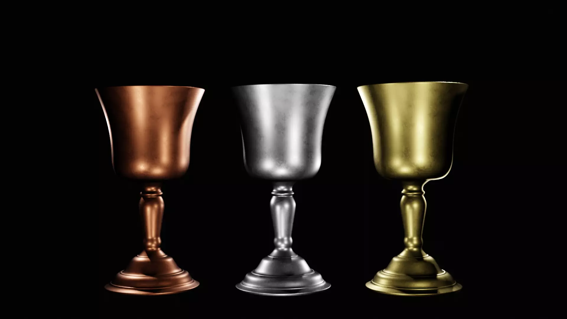 Goblets Low-poly 3D model_0