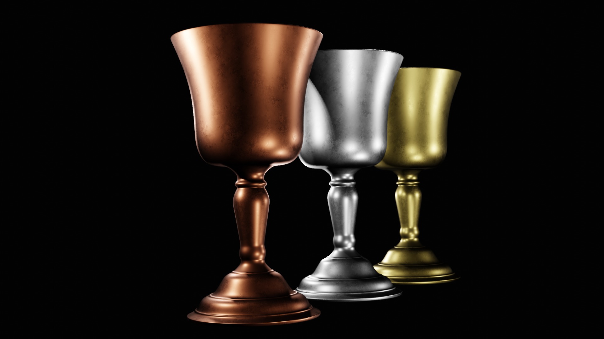 Goblets Low-poly 3D model_2