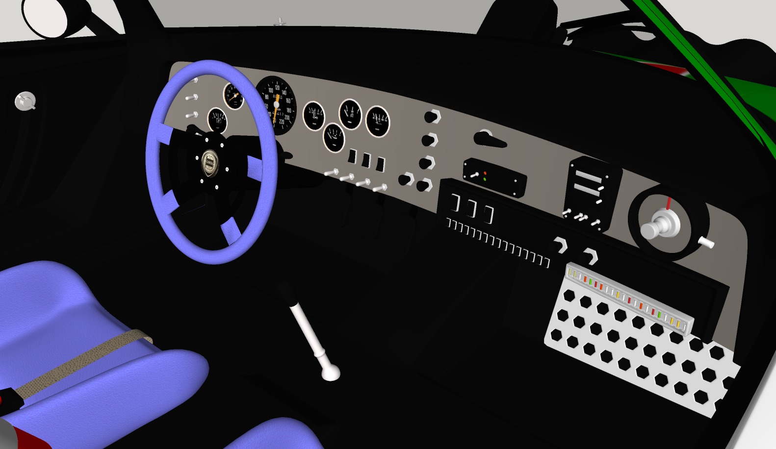 Lancia stratos High Poly and Low Poly 3D Model Collection_9