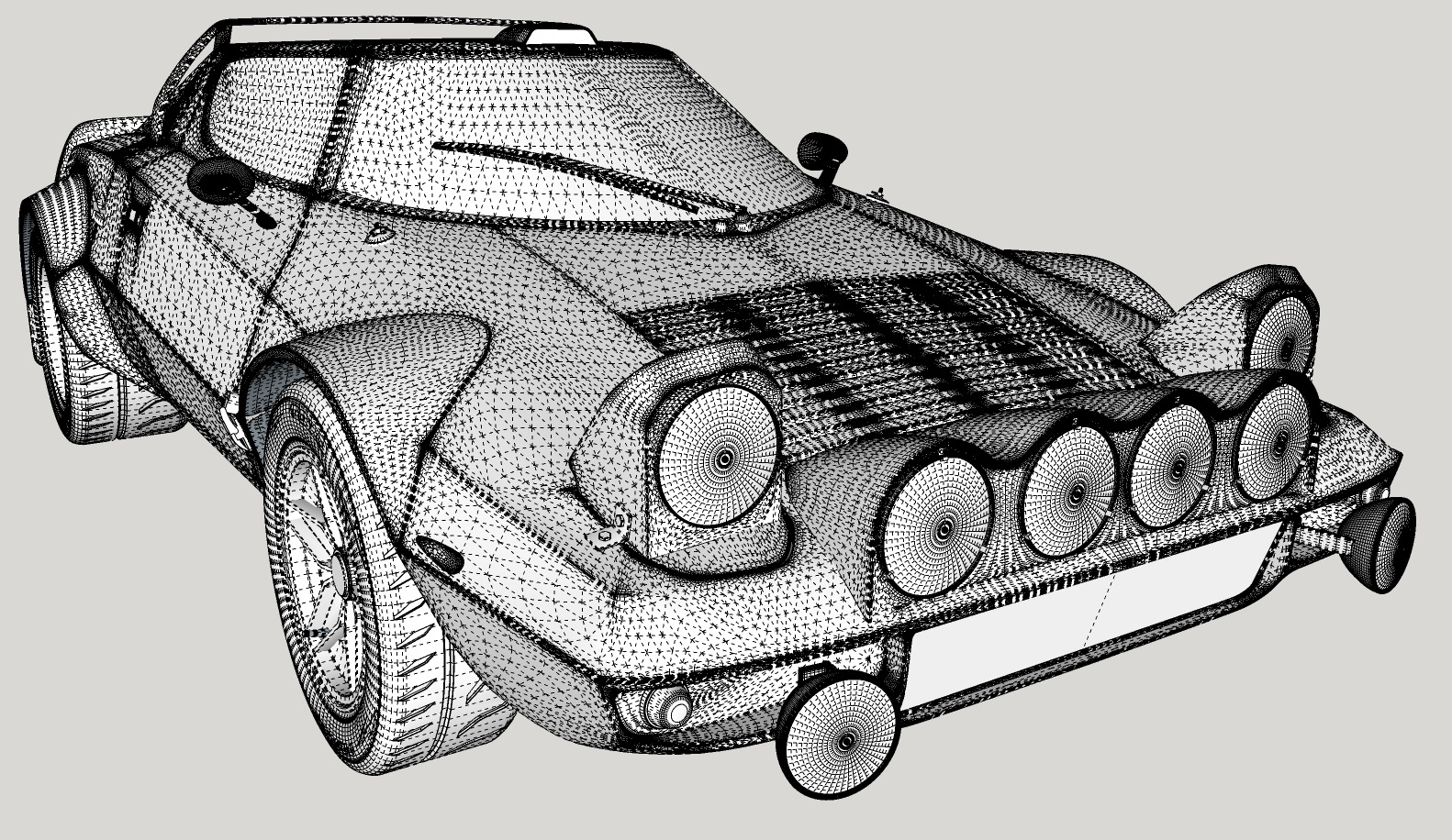 Lancia stratos High Poly and Low Poly 3D Model Collection_13