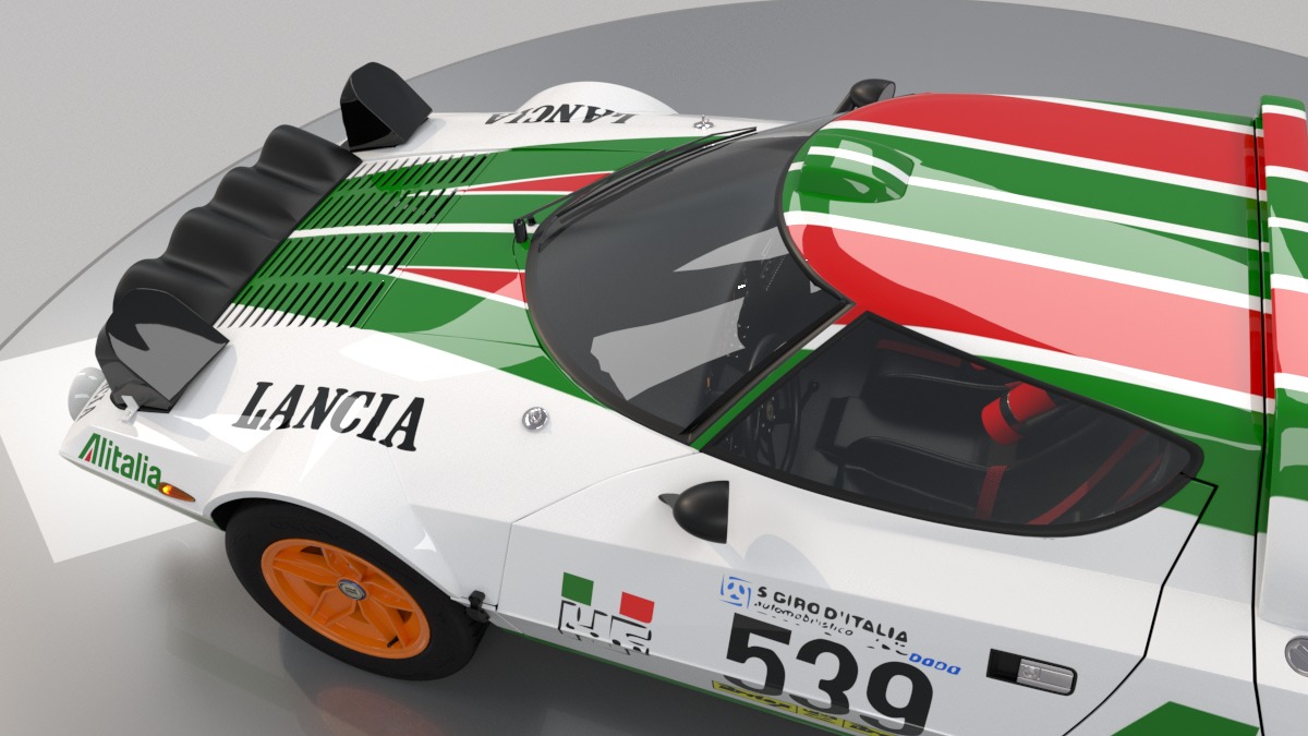 Lancia stratos High Poly and Low Poly 3D Model Collection_29