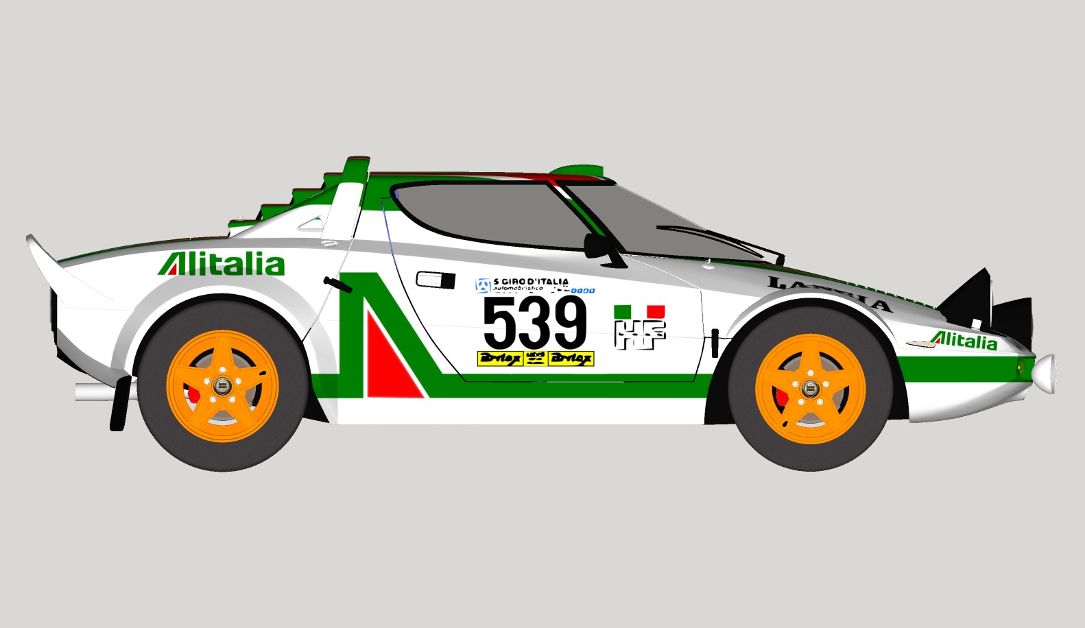 Lancia stratos High Poly and Low Poly 3D Model Collection_3