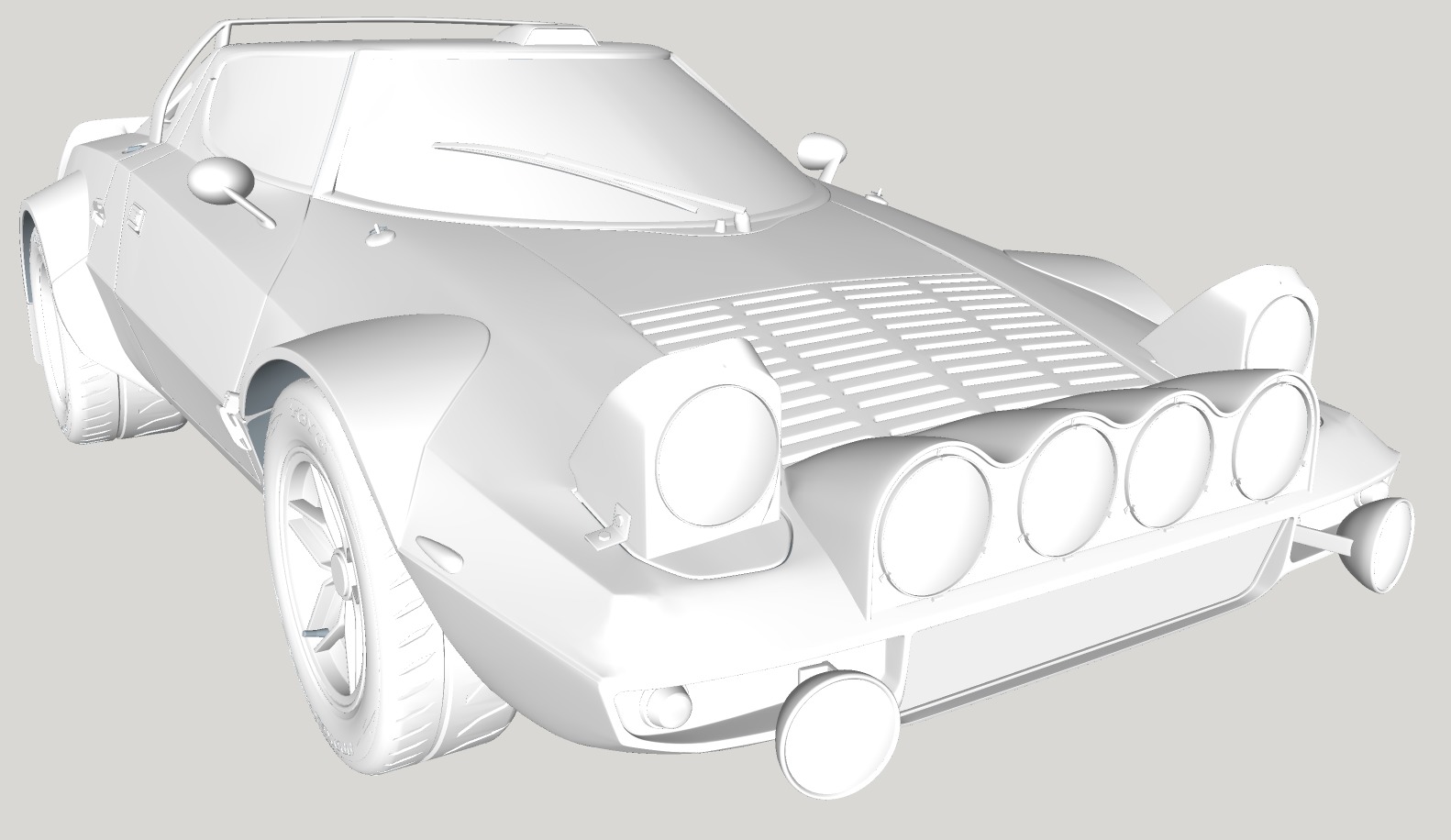 Lancia stratos High Poly and Low Poly 3D Model Collection_6