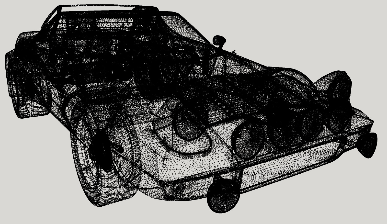 Lancia stratos High Poly and Low Poly 3D Model Collection_4