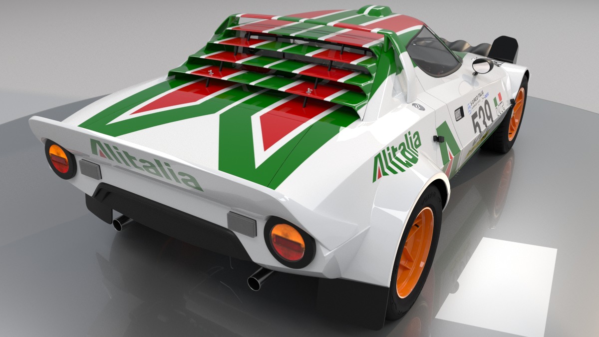 Lancia stratos High Poly and Low Poly 3D Model Collection_23