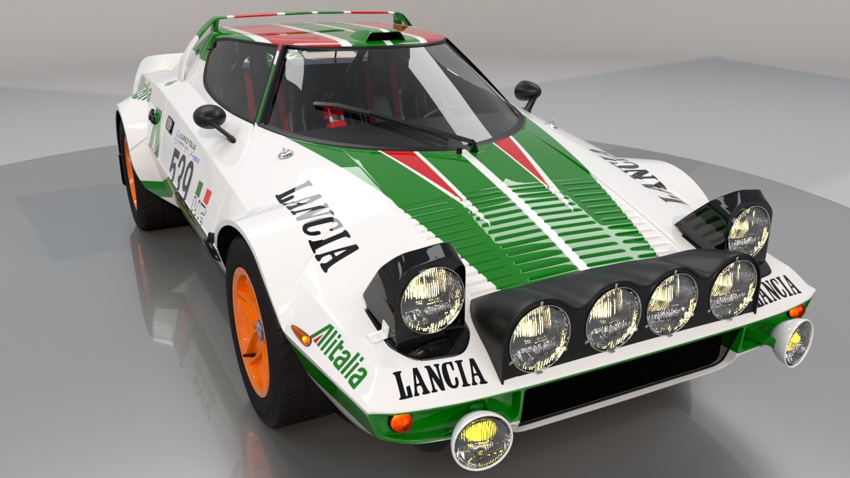 Lancia stratos High Poly and Low Poly 3D Model Collection_24