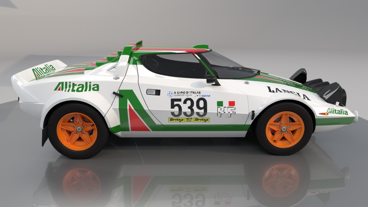 Lancia stratos High Poly and Low Poly 3D Model Collection_20