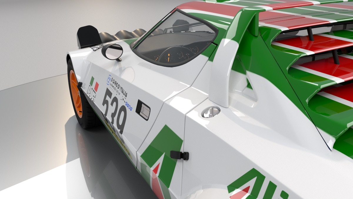 Lancia stratos High Poly and Low Poly 3D Model Collection_18