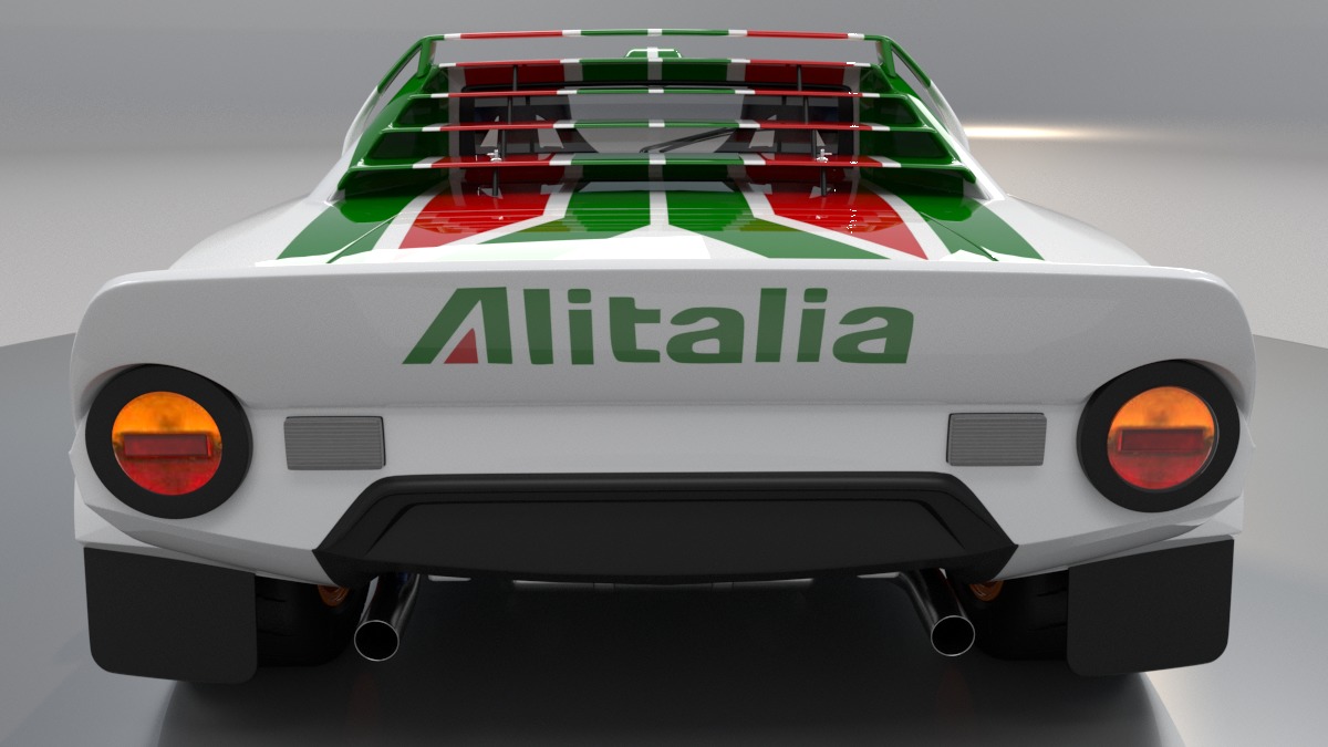 Lancia stratos High Poly and Low Poly 3D Model Collection_26