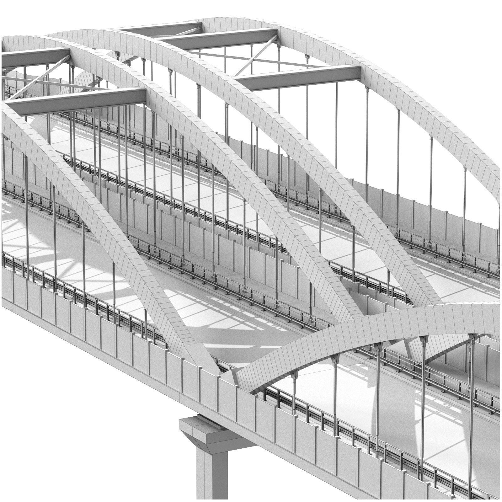 through arch bridge with a two-lane road 3D model_16