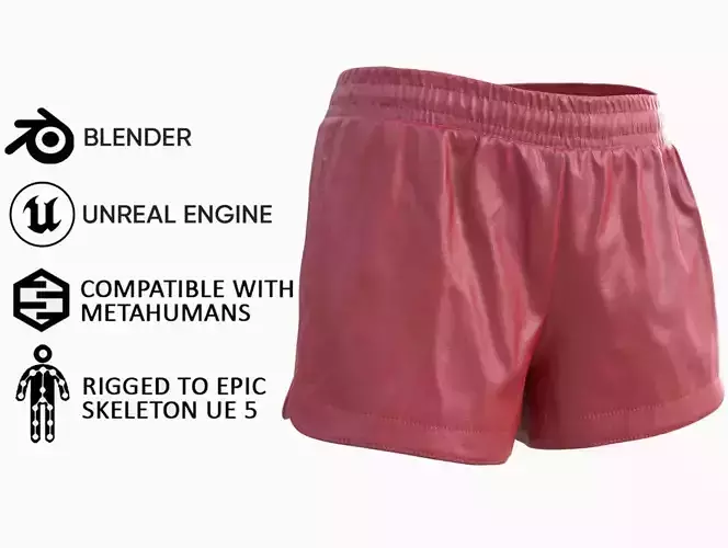 Shorts 104 - All MH Bodies and UE5 Skeletons - Rigged Low-poly 3D model