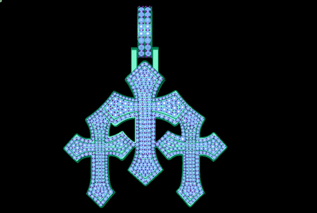 Cross Hiphop Pendent 3d Model Printable 3D print model_16