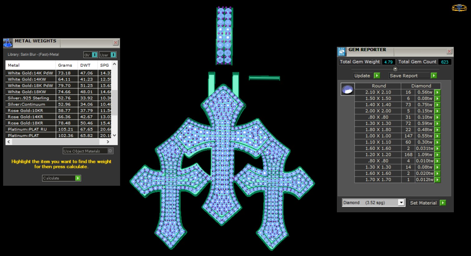 Cross Hiphop Pendent 3d Model Printable 3D print model_10