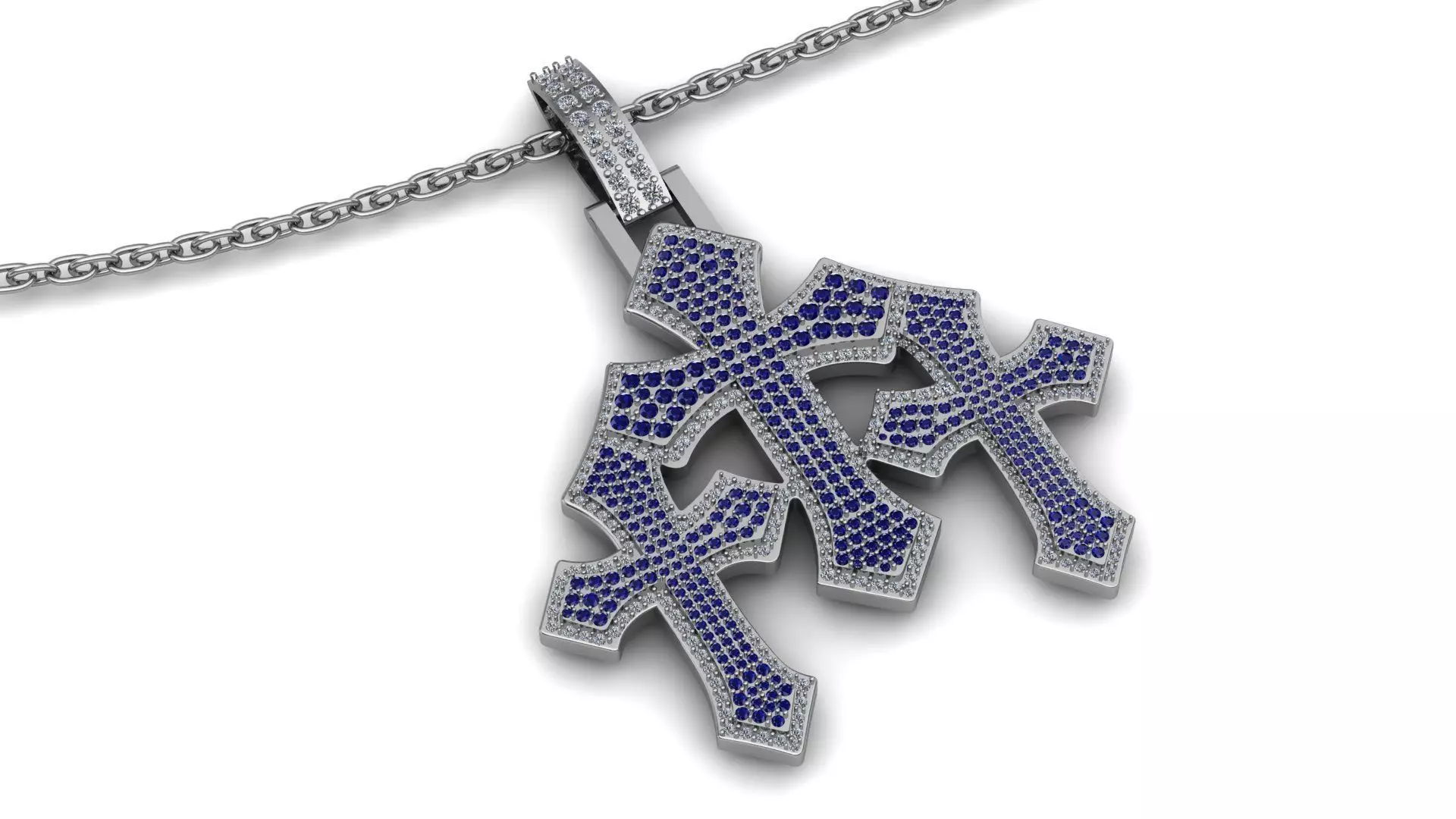 Cross Hiphop Pendent 3d Model Printable 3D print model_0