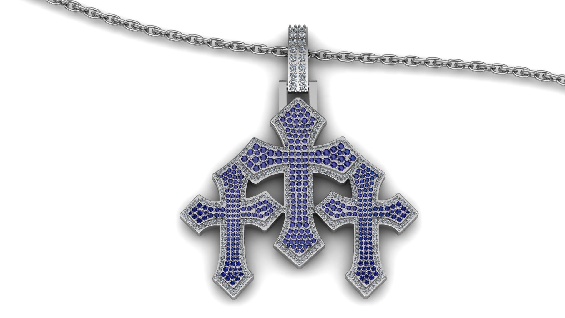 Cross Hiphop Pendent 3d Model Printable 3D print model_2