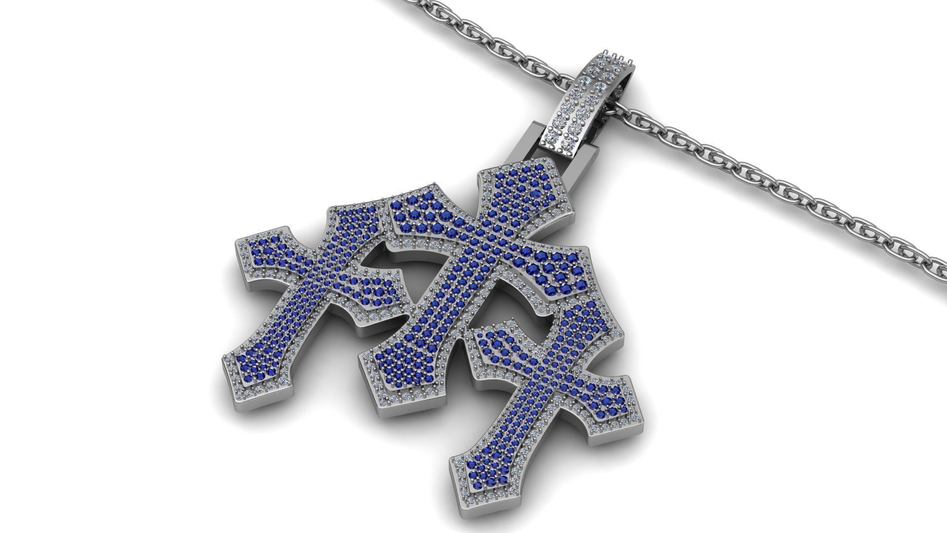 Cross Hiphop Pendent 3d Model Printable 3D print model_4