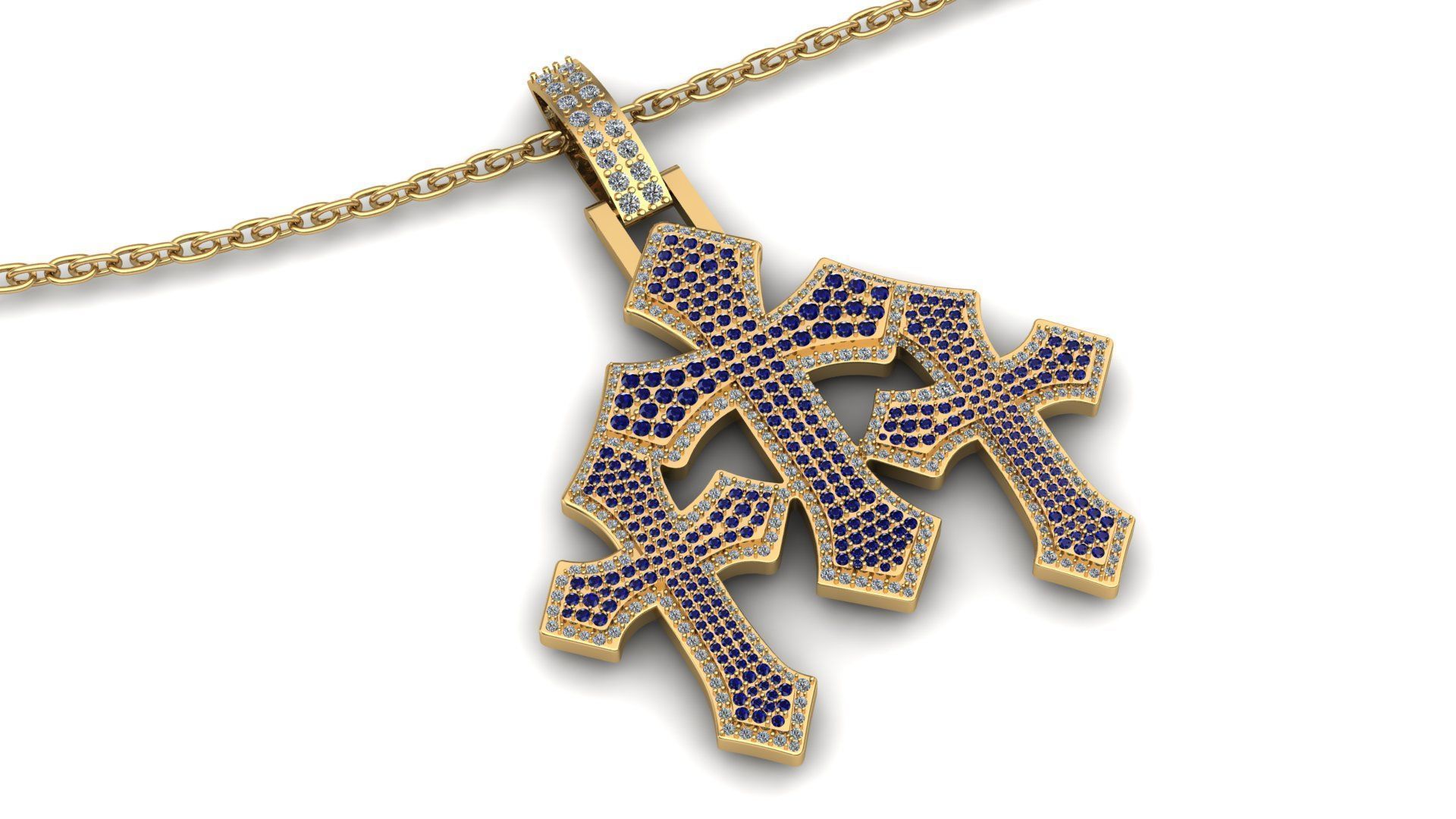 Cross Hiphop Pendent 3d Model Printable 3D print model_1