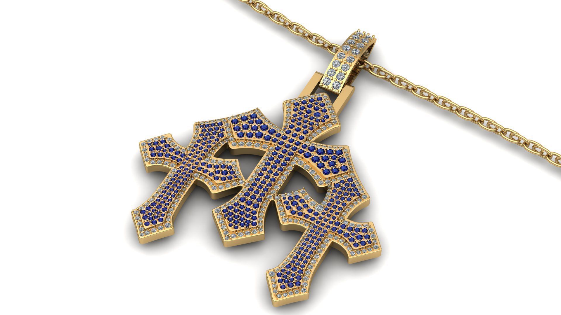Cross Hiphop Pendent 3d Model Printable 3D print model_5