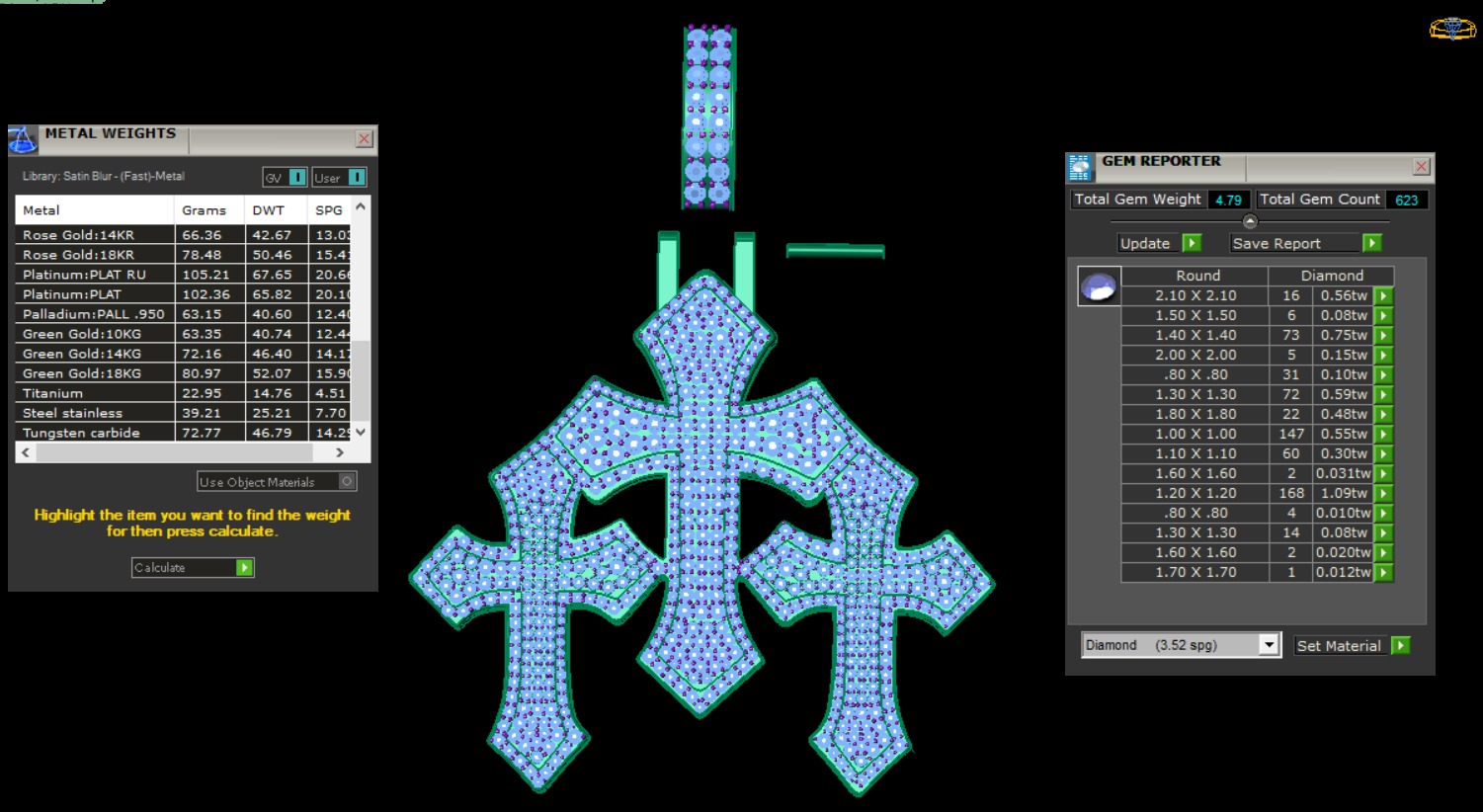 Cross Hiphop Pendent 3d Model Printable 3D print model_12