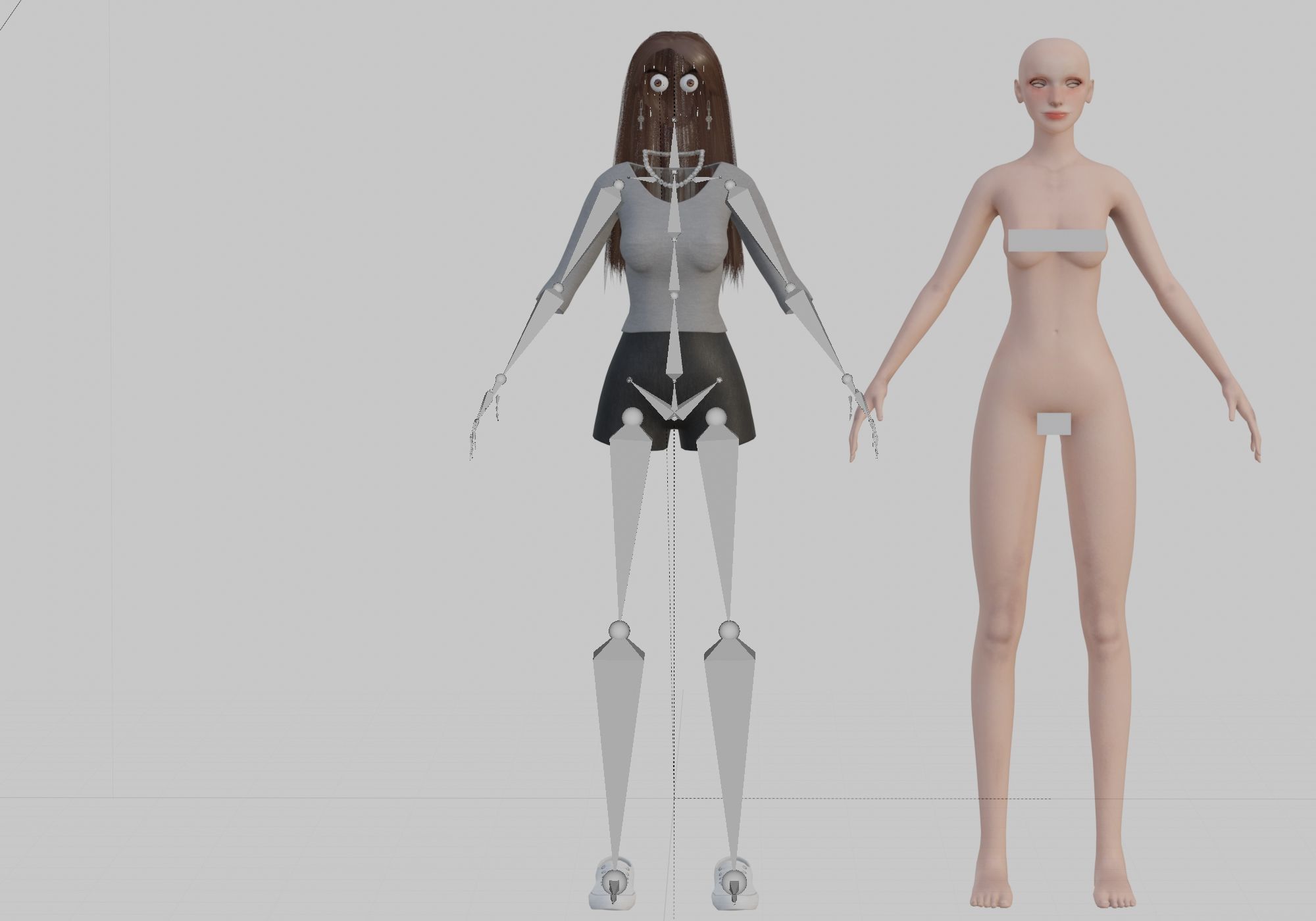 Standard cute Woman V33978  Low-poly 3D model_8