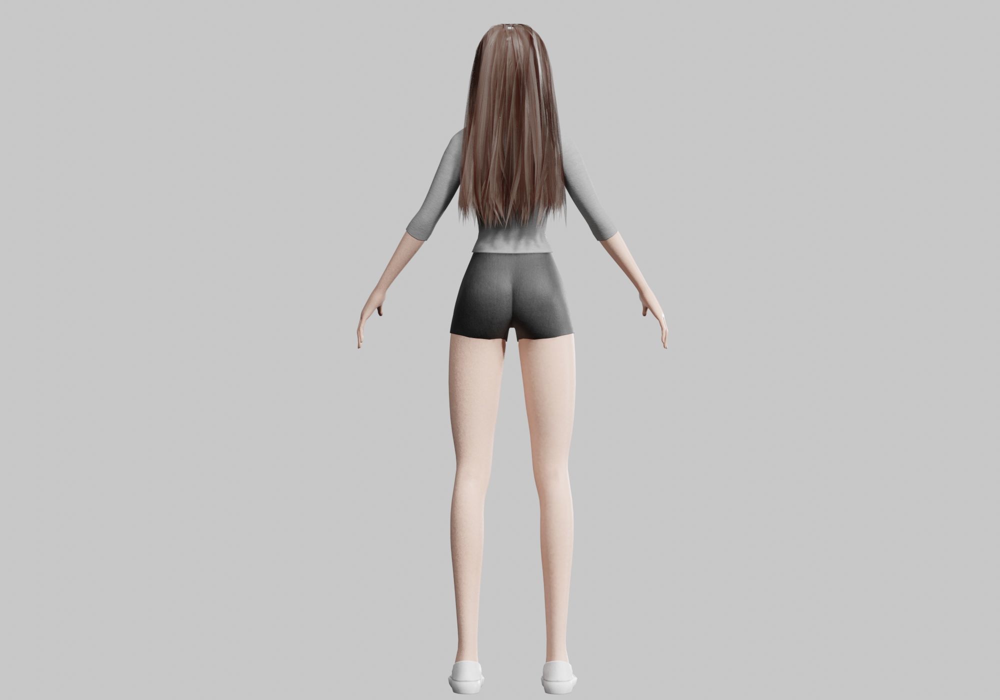 Standard cute Woman V33978  Low-poly 3D model_6
