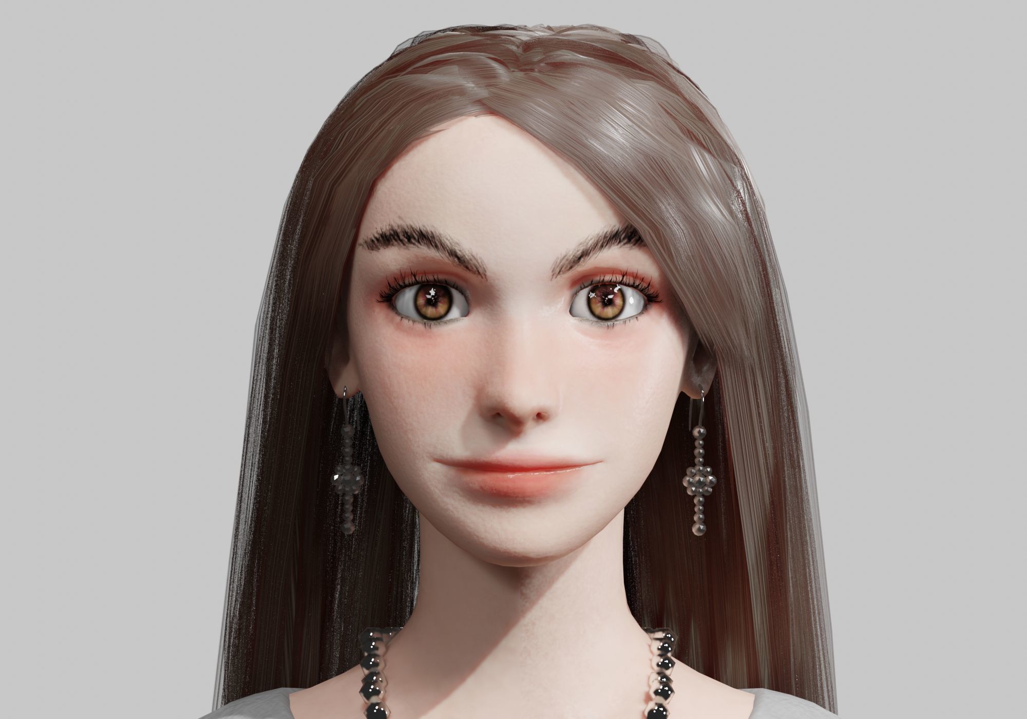 Standard cute Woman V33978  Low-poly 3D model_2