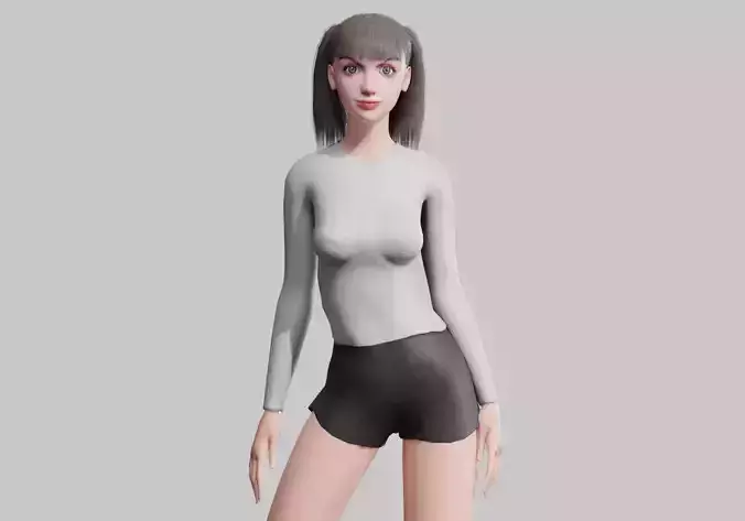 cute stylized woman V25486 
