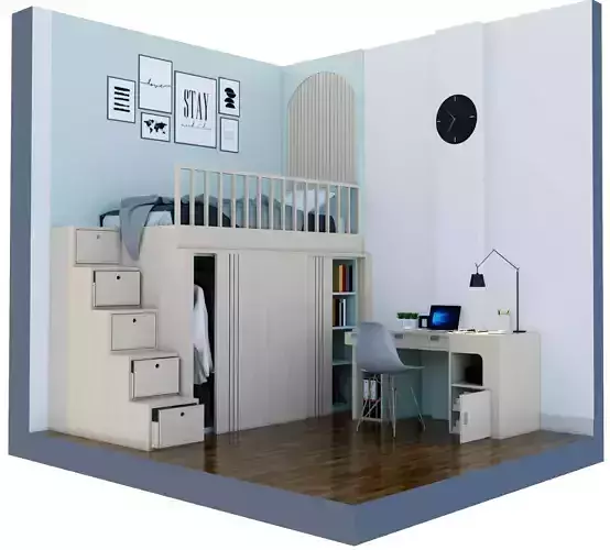 Child Bed Design Study Desk wardrobe design