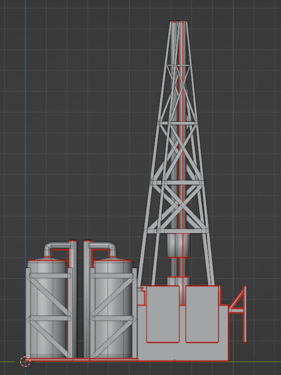 oil rig Low-poly 3D model_9