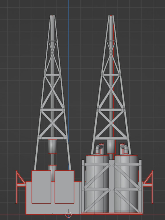 oil rig Low-poly 3D model_8
