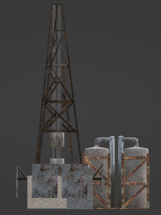oil rig Low-poly 3D model_6