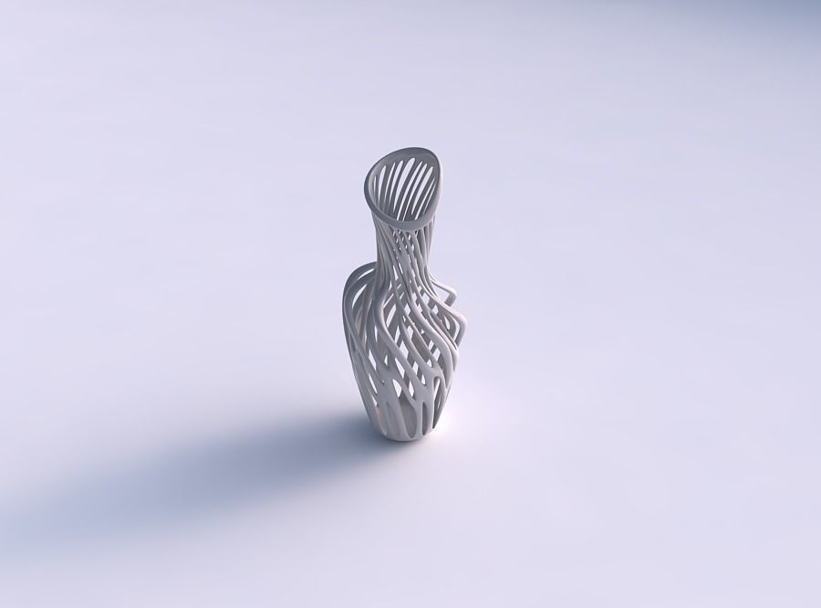 Vase squeezed neck with two layered branches pimp up top 3D print model_0