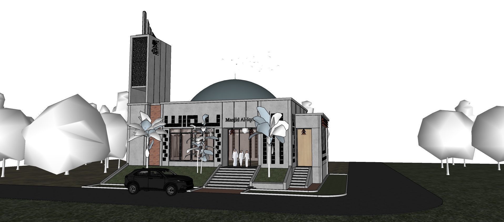 Modern Luxury Minimalist Architecture Mosque Room Prayer  3D model_1