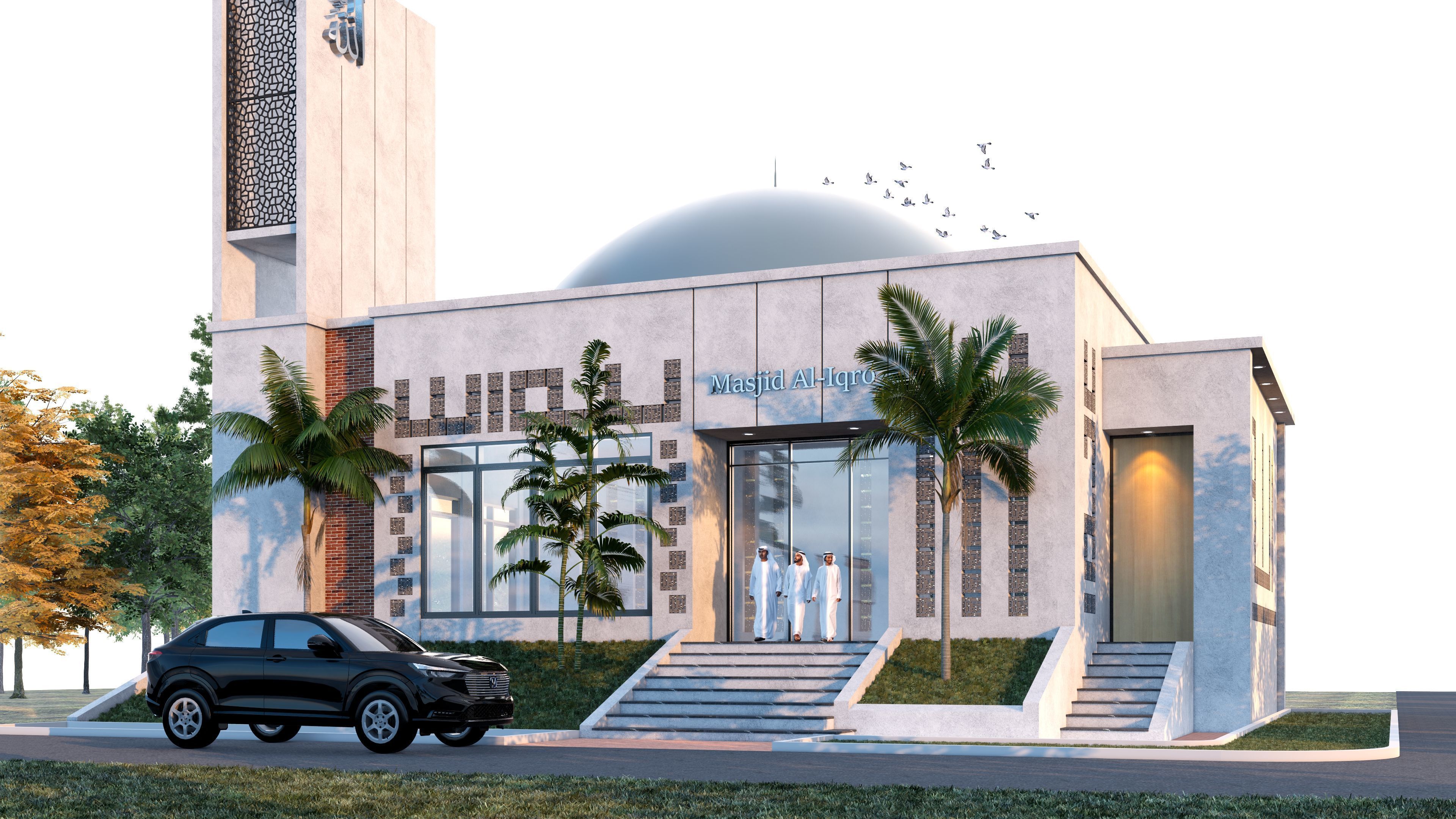 Modern Luxury Minimalist Architecture Mosque Room Prayer  3D model_4