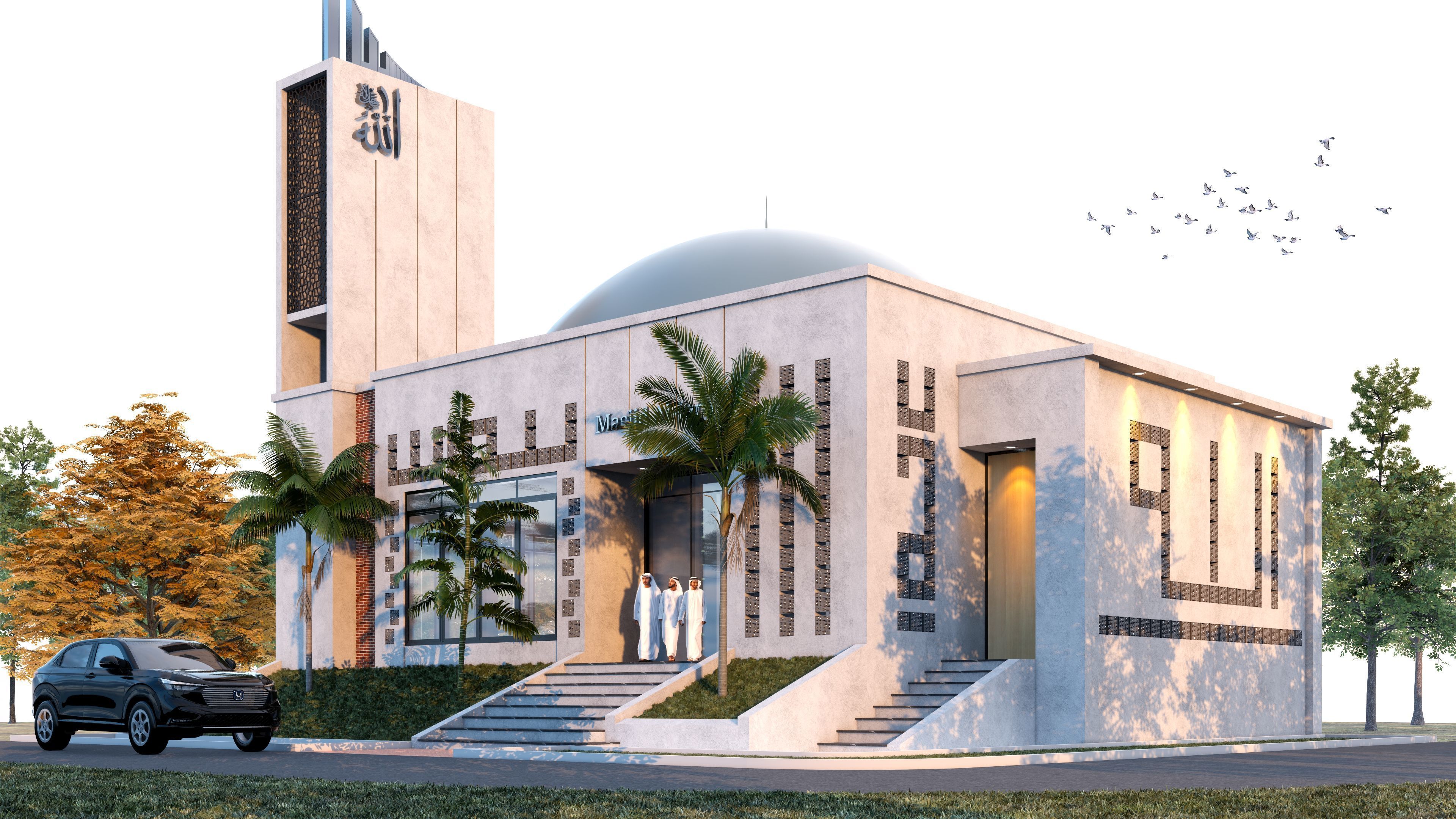 Modern Luxury Minimalist Architecture Mosque Room Prayer  3D model_3