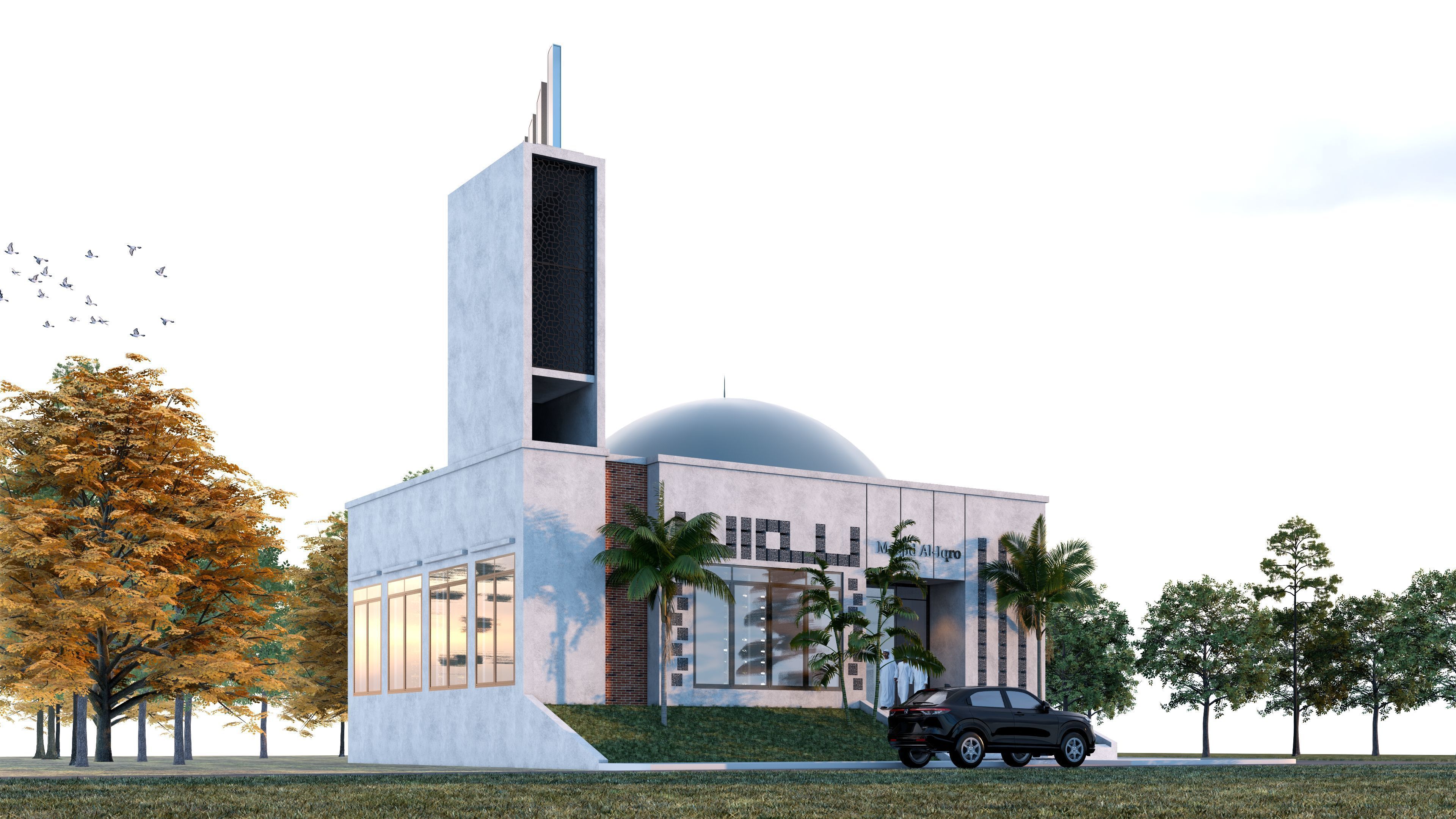 Modern Luxury Minimalist Architecture Mosque Room Prayer  3D model_8