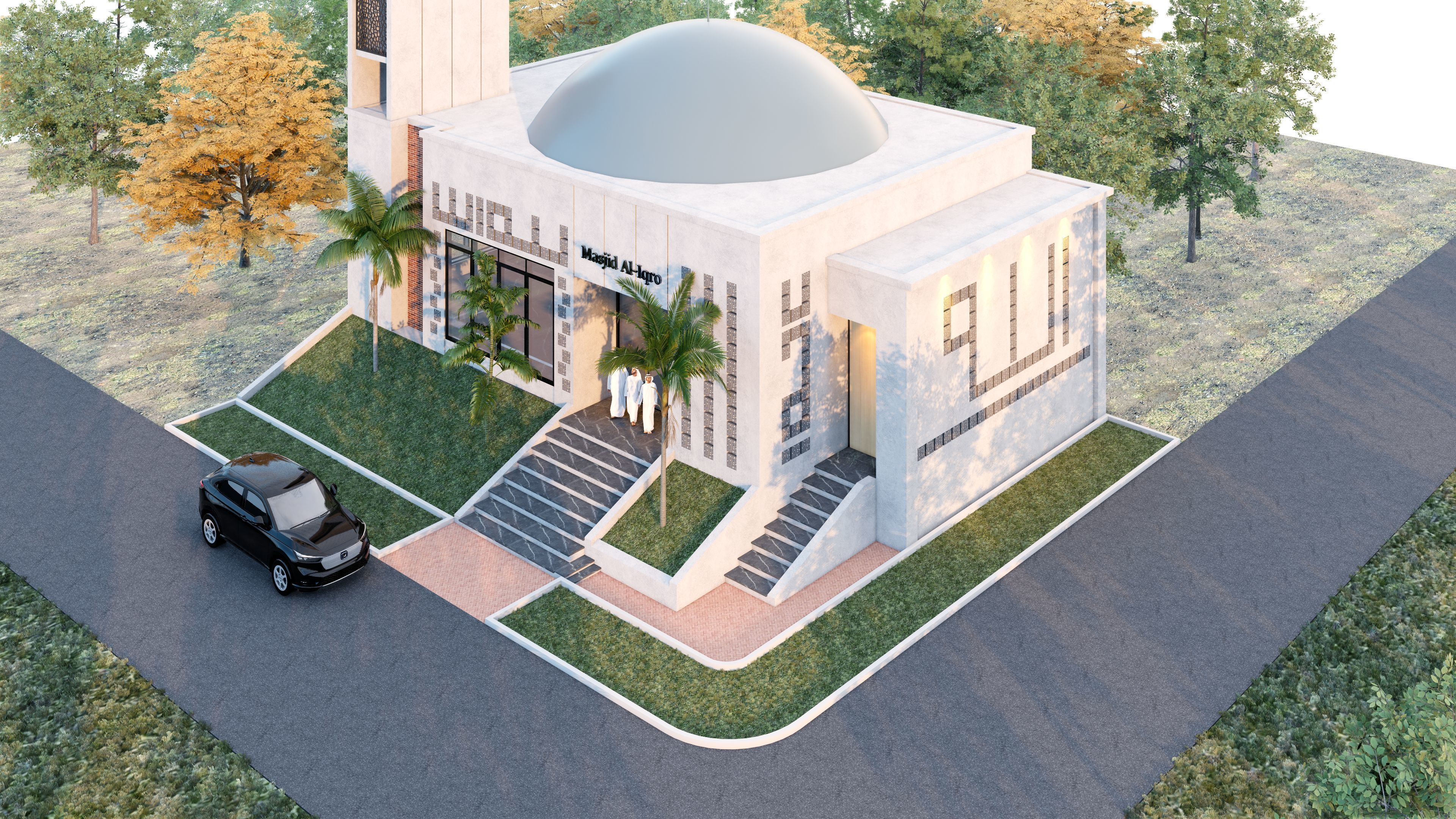 Modern Luxury Minimalist Architecture Mosque Room Prayer  3D model_9