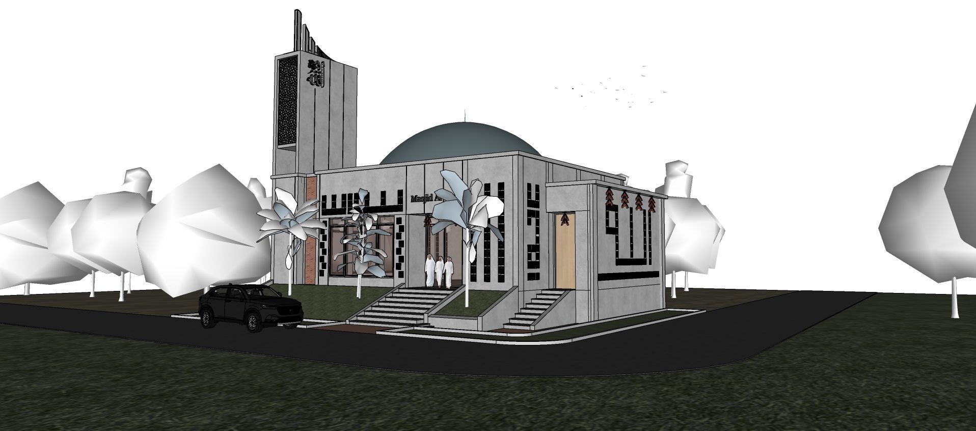 Modern Luxury Minimalist Architecture Mosque Room Prayer  3D model_10