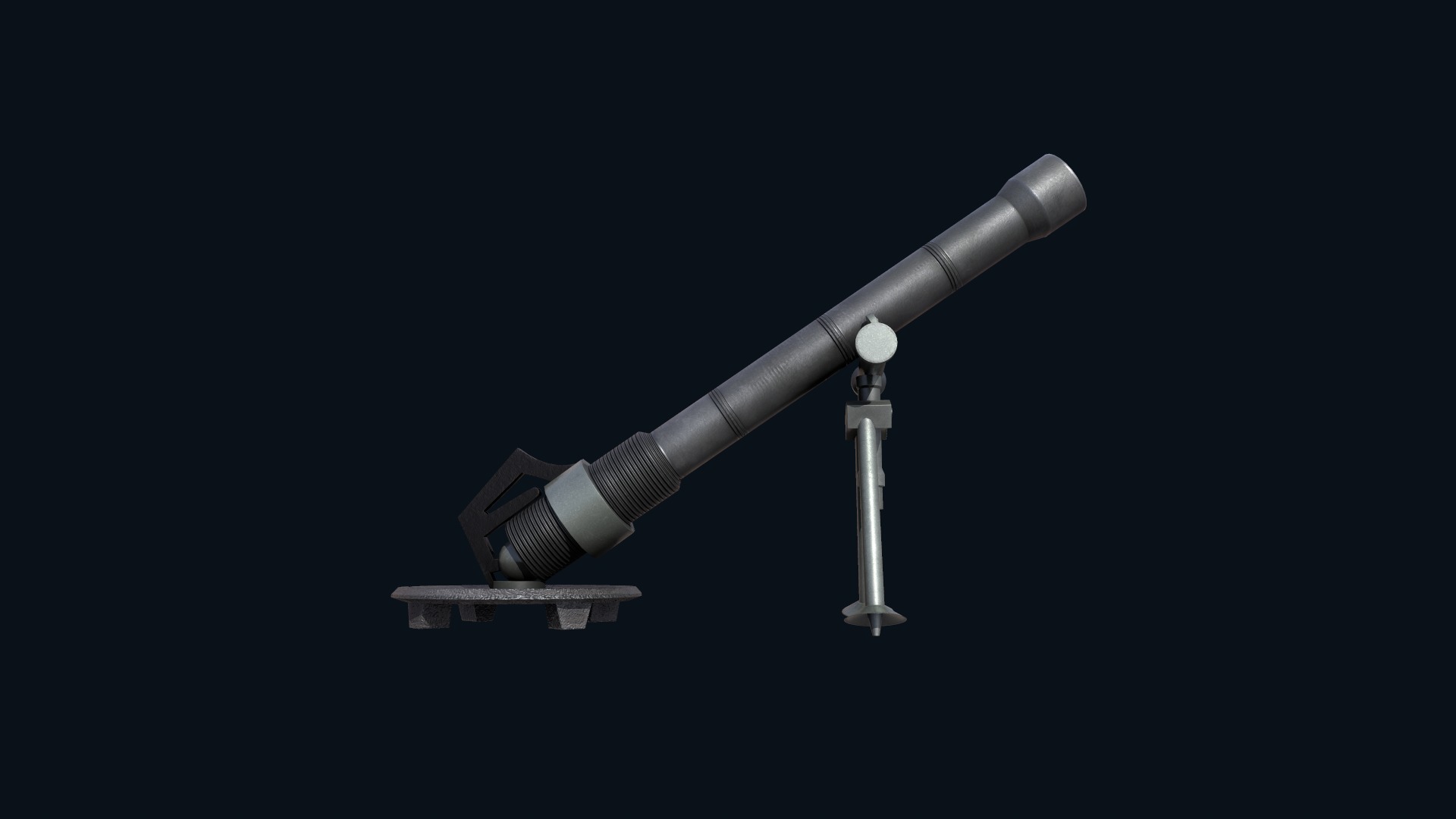 Asset - Army - M252 81mm mortar Low-poly 3D model_9