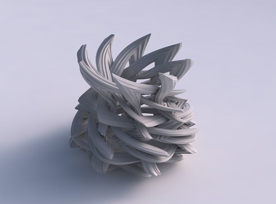 Vase squeezed with interlacing lattice and extruded lines twi... 3D print model_0