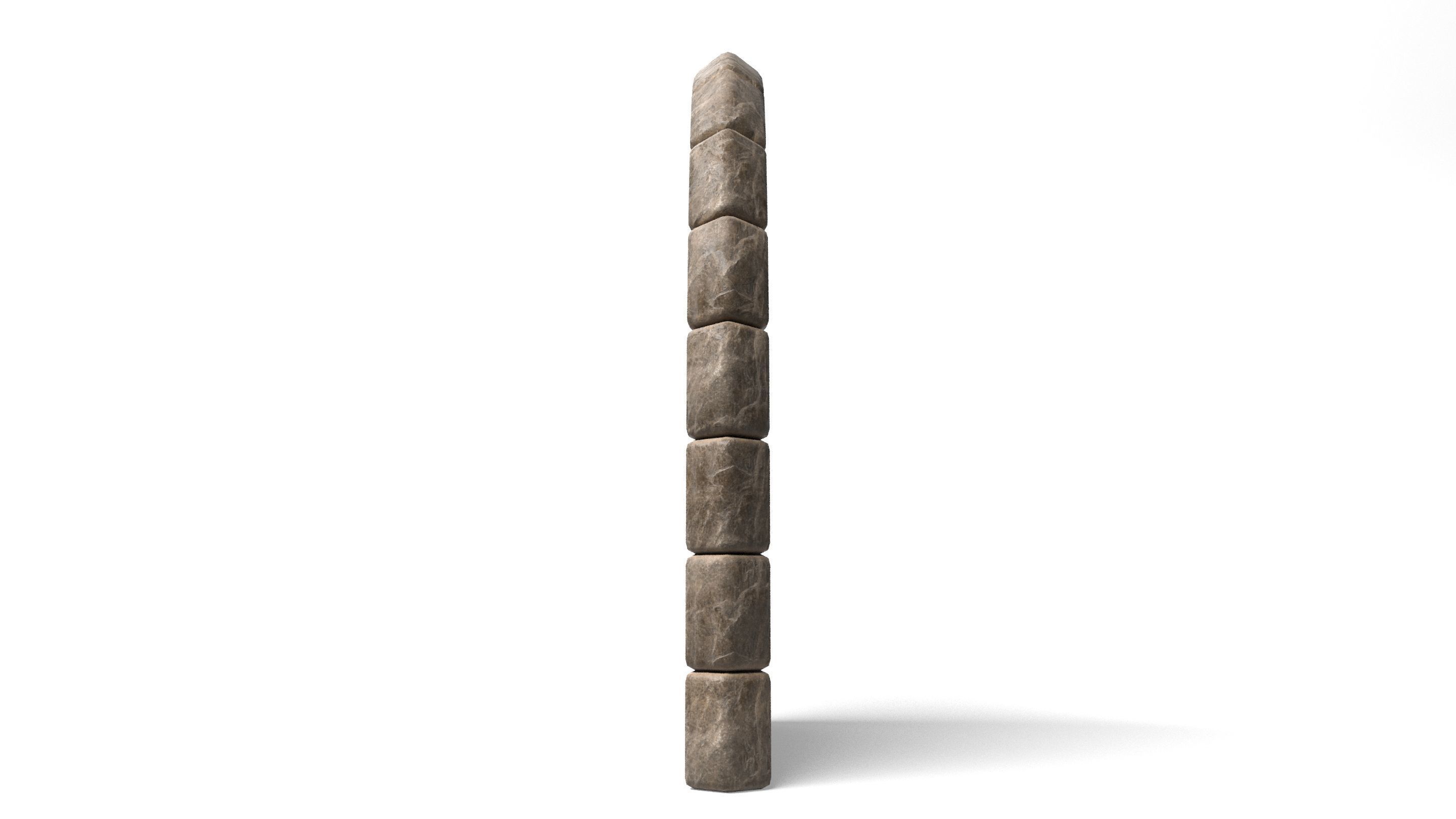 Medieval Wooden Door Stone Arch Low-poly 3D model_2