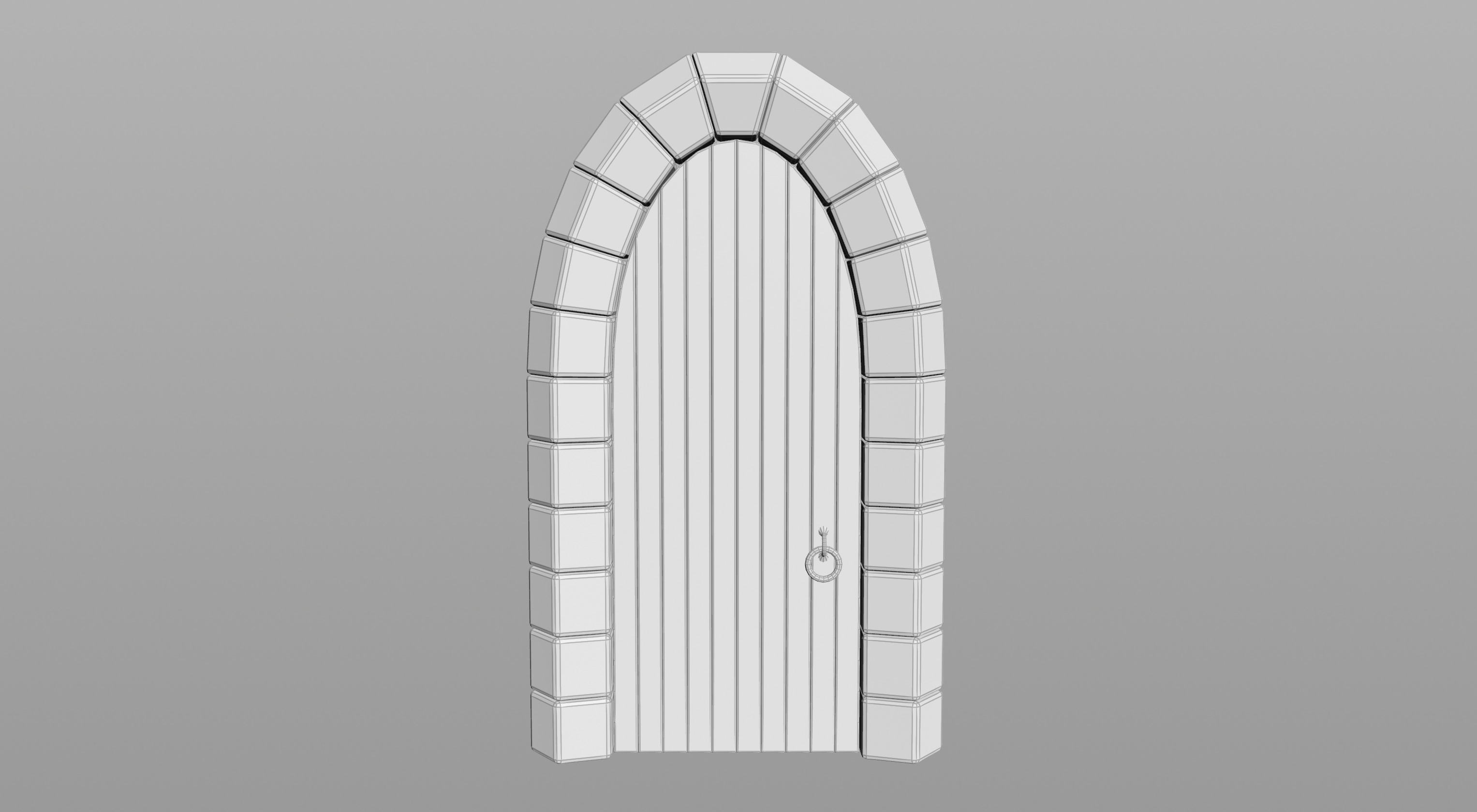 Small Medieval Wooden Door Low-poly 3D model_9